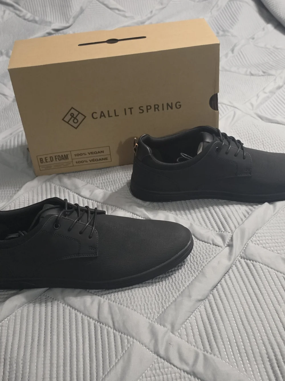 Call It Spring Wistman Casual 100% Vegan Black Oxford Shoes Men's Size 13 NEW